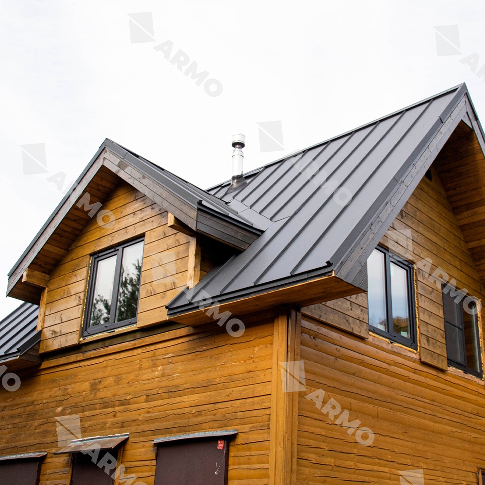 Самозащелкивающийся фальц ARMO 0,5 мм Rooftop Бархат Zn275 RAL7016