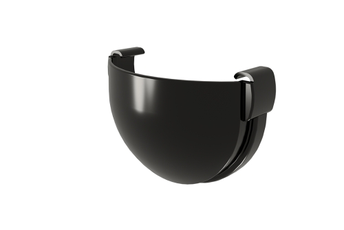 Заглушка желоба Grand Line 135/90 Дизайн ПВХ черный (RAL 9005)