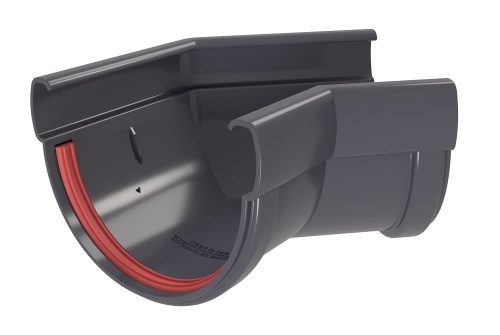 Угол желоба 135° Grand Line Дизайн 135/90 ПВХ графит (RAL 7024)