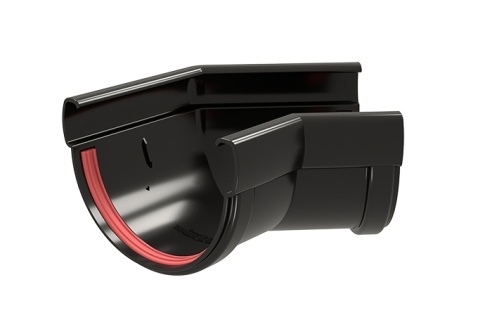 Угол желоба 135° Grand Line Дизайн 135/90 ПВХ черный (RAL 9005)