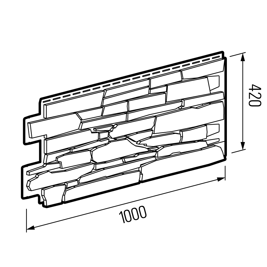 Фасадная панель ТЕХНОНИКОЛЬ ОПТИМА Камень Темно-коричневый