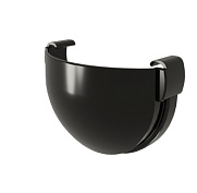 Заглушка желоба Grand Line 135/90 Дизайн ПВХ черный (RAL 9005)