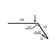 Планка карнизная 115x50x13х2000мм RAL 3009 кирпично-красный