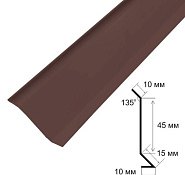 Планка примыкания для гибкой черепицы (коричневая RAL 8017)