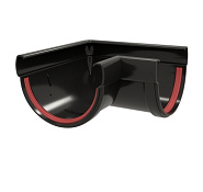 Угол желоба 90° Grand Line Дизайн 135/90 ПВХ черный (RAL 9005)