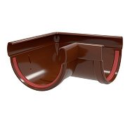 Угол желоба 90° Grand Line Дизайн 135/90 ПВХ шоколадный (RAL 8017)