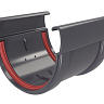 Соединитель желобов Grand Line 135/90 Дизайн ПВХ графит (RAL 7024)